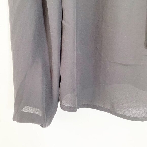 Express black lace detail long sleeve lightweight flowy blouse top shirt - Small - Picture 2 of 9